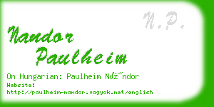 nandor paulheim business card